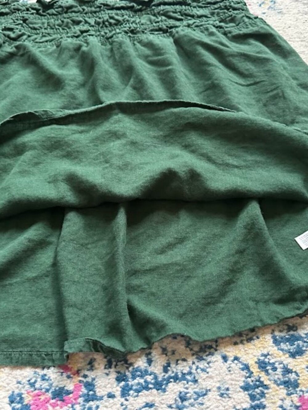 Anthropologie Green Linen Blend A-Line Mini Skirt - Large - Picture 3 of 7